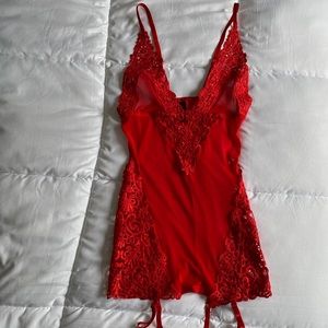 Size S, like new, red lace nightie
